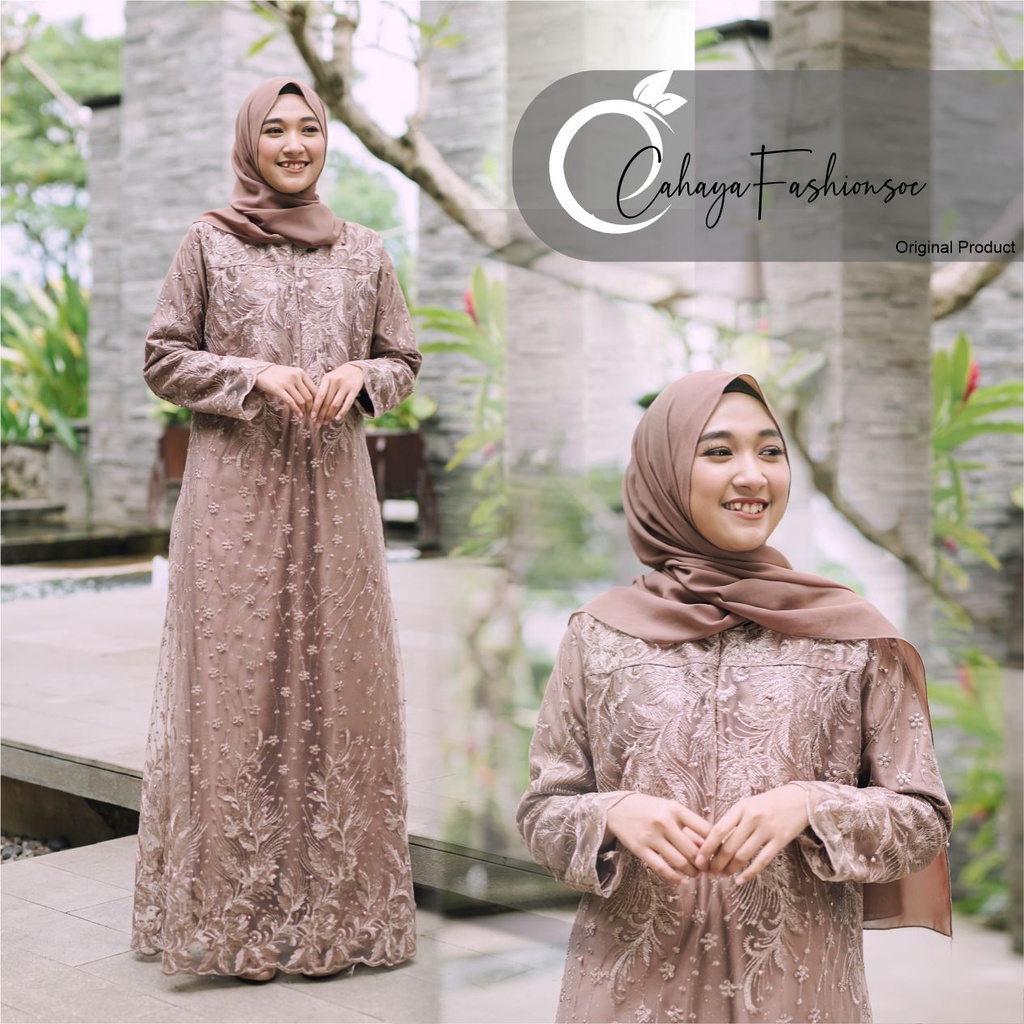 ARFANIA GOWN GAMIS BROKAT TILE JUMBO LD #120 XXL - XXXL GAMIS PESTA KONDANGAN SERAGAM BRIDESMAID