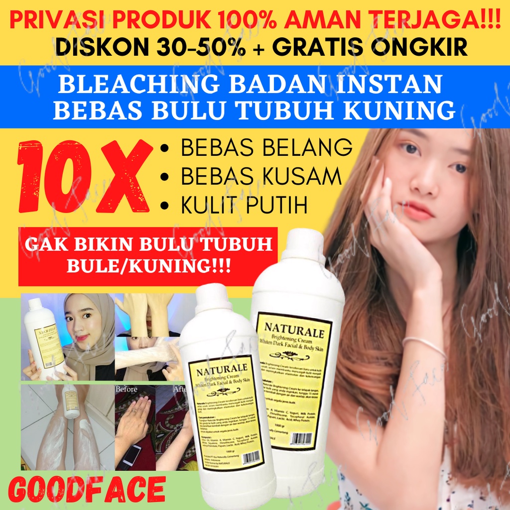 PEMUTIH BADAN PERMANEN BLEACHING BADAN NATURALE 1000GR ORIGINAL BLEACING BADAN PEMUTIH KULIT BLECING BADAN PEMUTIH BADAN AMPUH PEMUTIH BADAN PERMANEN BPOM CREAM PEMUTIH BADAN