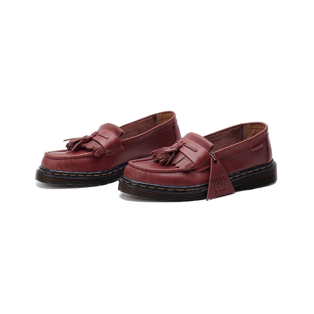 Mancow Loafer Shade Cherry Crazy Horse Sepatu Formal Pria Wanita Original Kulit Asli