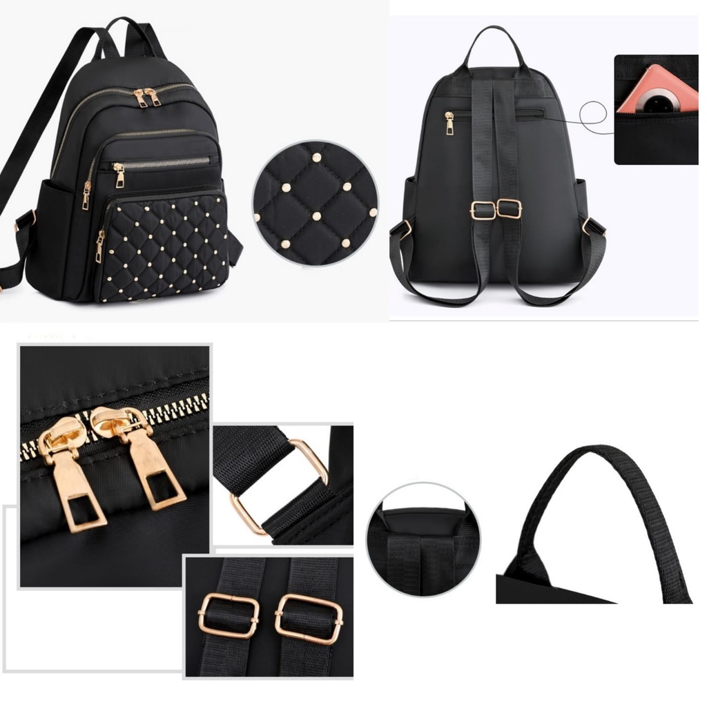 TAS RANSEL WANITA ANTI AIR HITAM MARIEKA TA725B5 BACKPACK KOREA CEWEK SEKOLAH GENDONG KULIAH KERJA MURAH PUNGGUNG IMPORT FASHION PREMIUM BATAM BRANDED REMAJA KEKINIAN