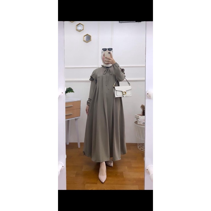 Gamis Dress Wanita Perempuan Muslim Dewasa Ibu Busui Tali Leher