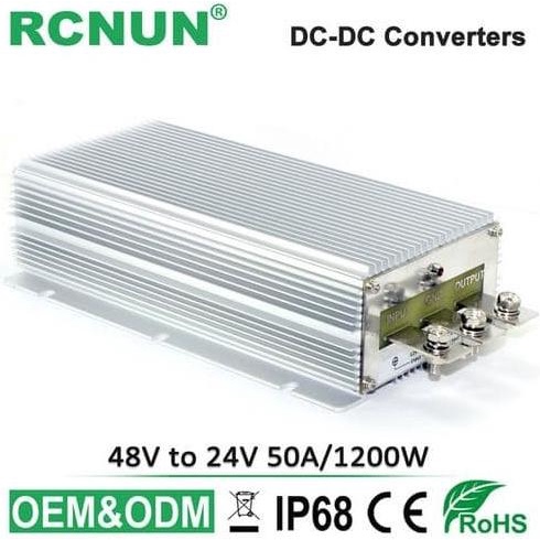 Waterproof DC Boost Converter 48V to 24V 50A 1200W Step down Regulator