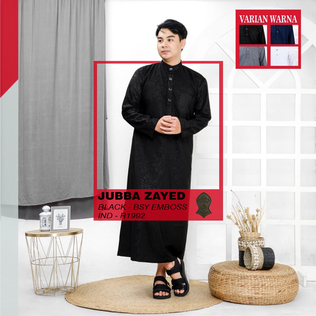 Jual Jubah Pria Gamis Pria Jubbah Motif Emboss Jubah Muslim Lengan