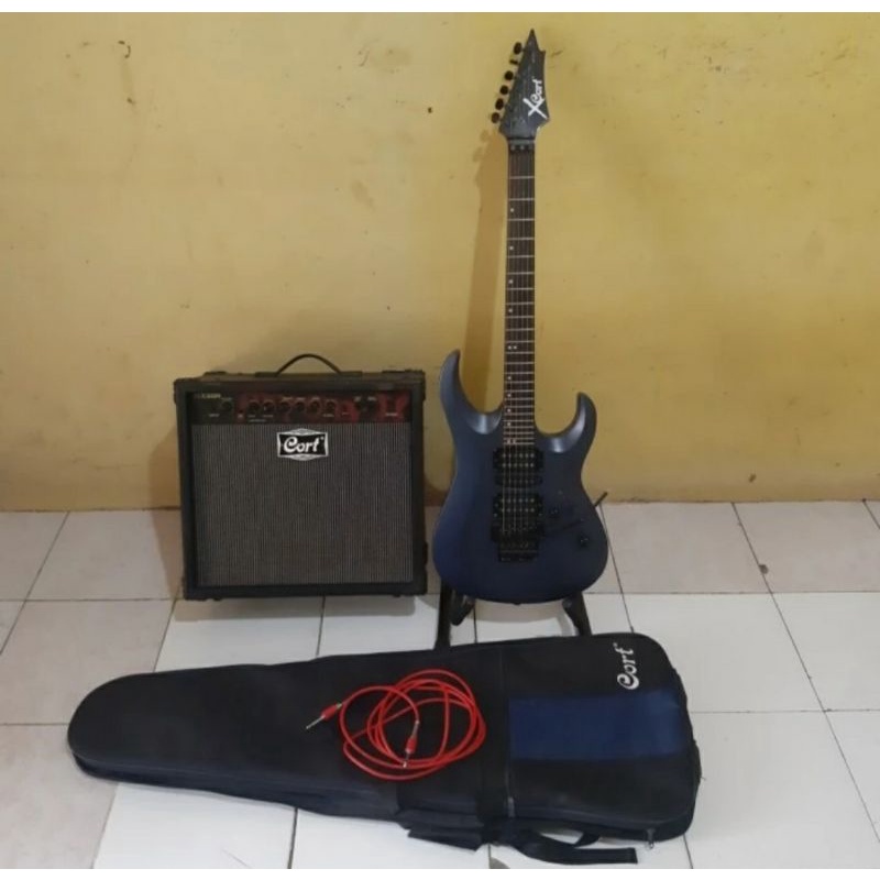 Paket lengkap mantap gitar Cort X6 original plus ampli Cort MX30R original free softcase