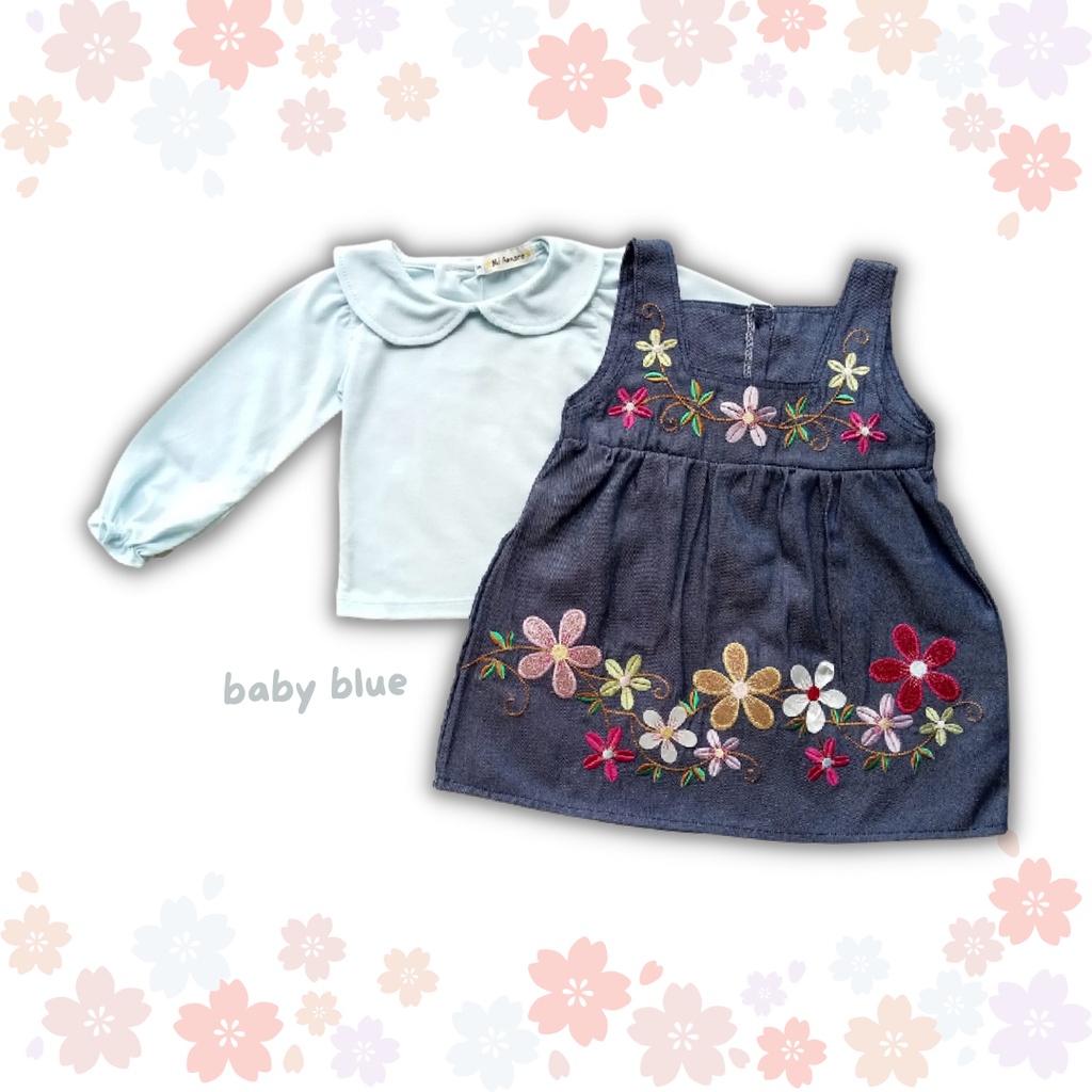 Dress lengan panjang dress anak perempuan jeans overall PONNIE dress balita baby