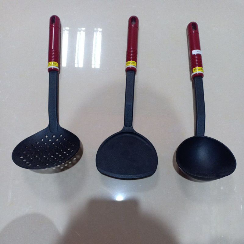 Spatula teflon / sutil teflon / autil lubang teflon / alat masak tahan panas / saringan masak / eros