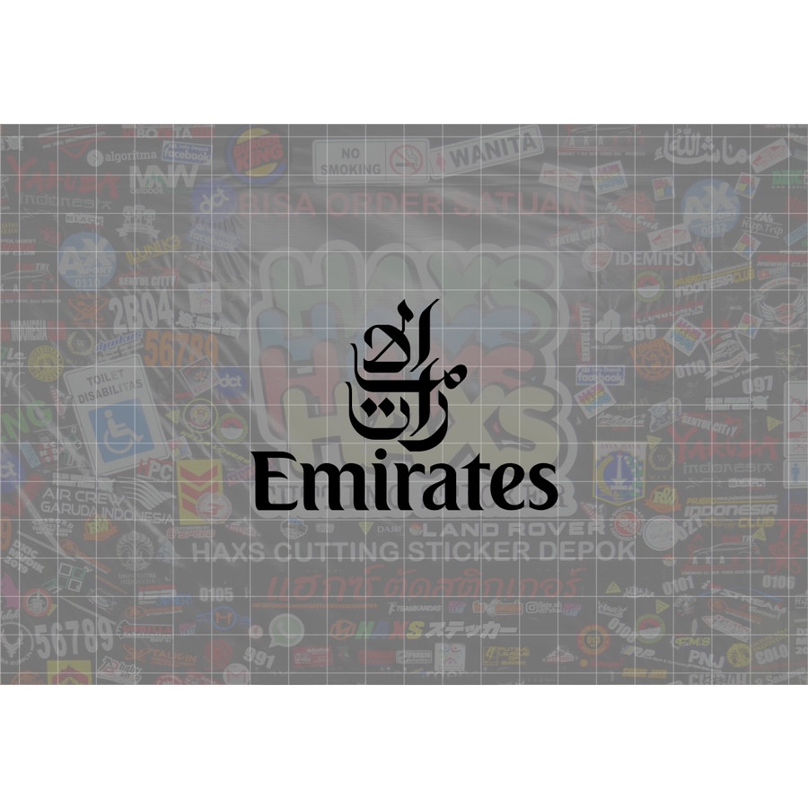 Cutting Sticker Emirates Ukuran 8 Cm Untuk Motor Mobil V1