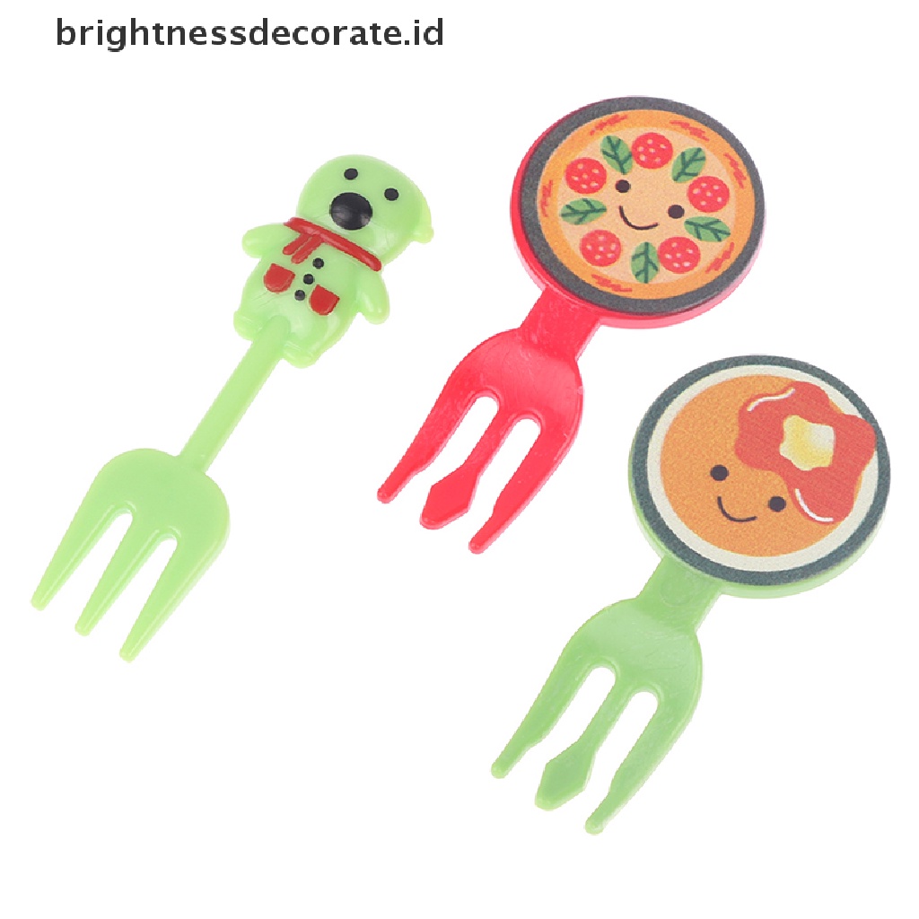 [Birth]8 /10/26Pcs Mini Kartun Food Pick Kid Food Garpu Buah Bento Box Decor Reusable [ID]