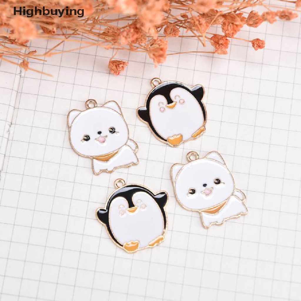 Hbid 10Pcs/Set Enamel/Alloy Pinguin Anjing Ch Liontin Perhiasan DIY Membuat Craft Hadiah Glory