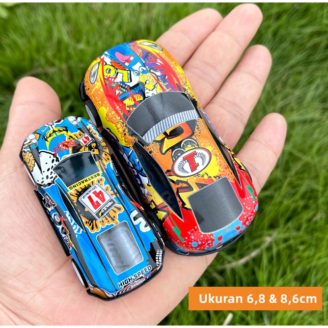 Mainan Anak Mobil Mini Pull Back Bahan Alloy Racing Mini Car Kids Toys Toddler Toys WJ10