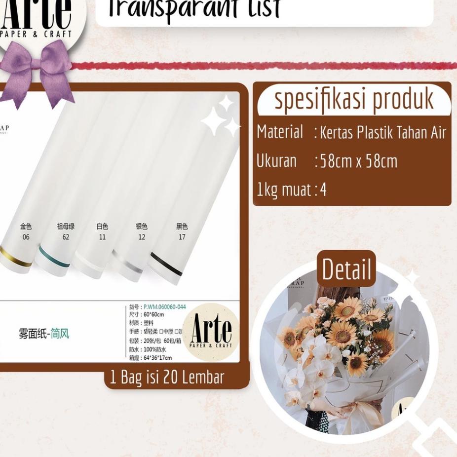 

DNL871 20 Lembar Transparant List Kertas Buket Korea Bunga Flower Wrapping Paper Kado Arte Grosir Jakarta P.WM-044B ##