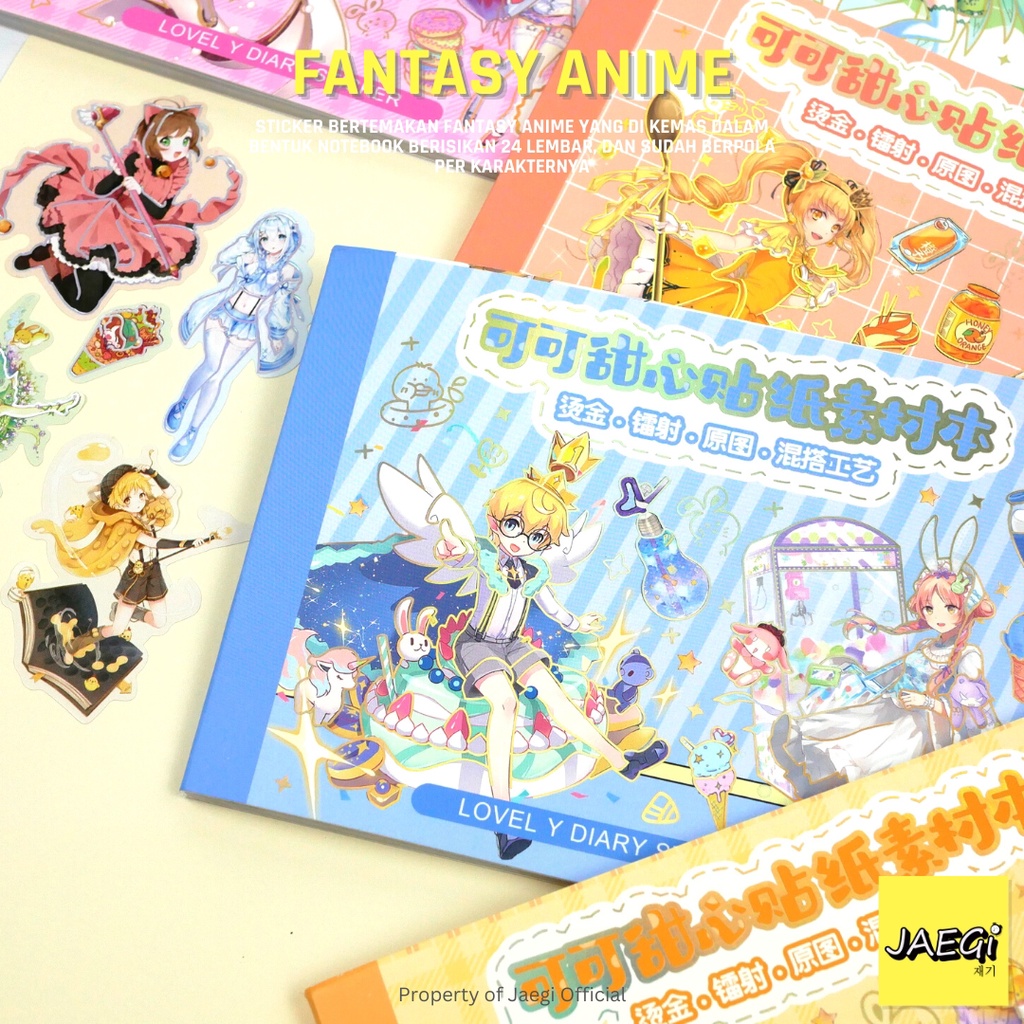 JAEGi - Aesthetic Sticker Fantasy Anime Edition 24 Lembar