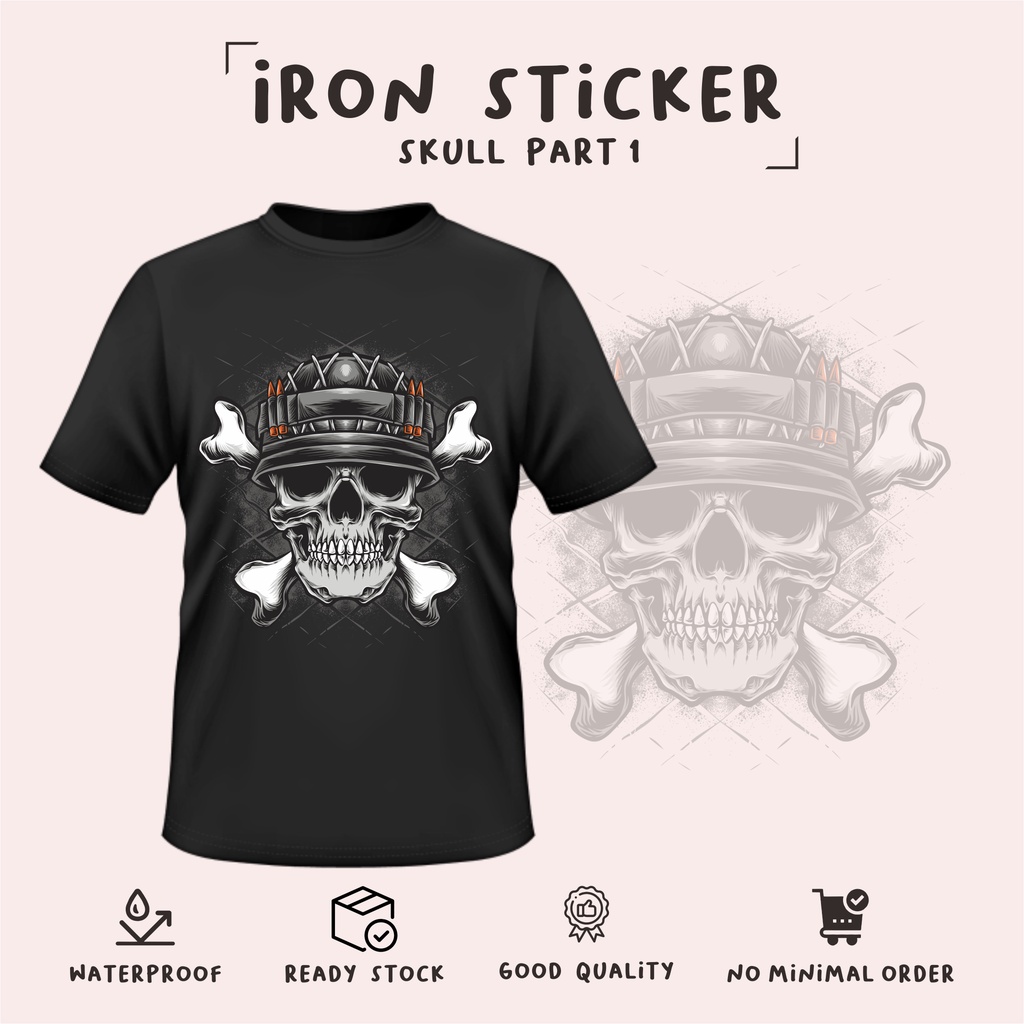 

SKULL iron stiker part 1/murah/cetak stiker baju/murah/stiker dtf