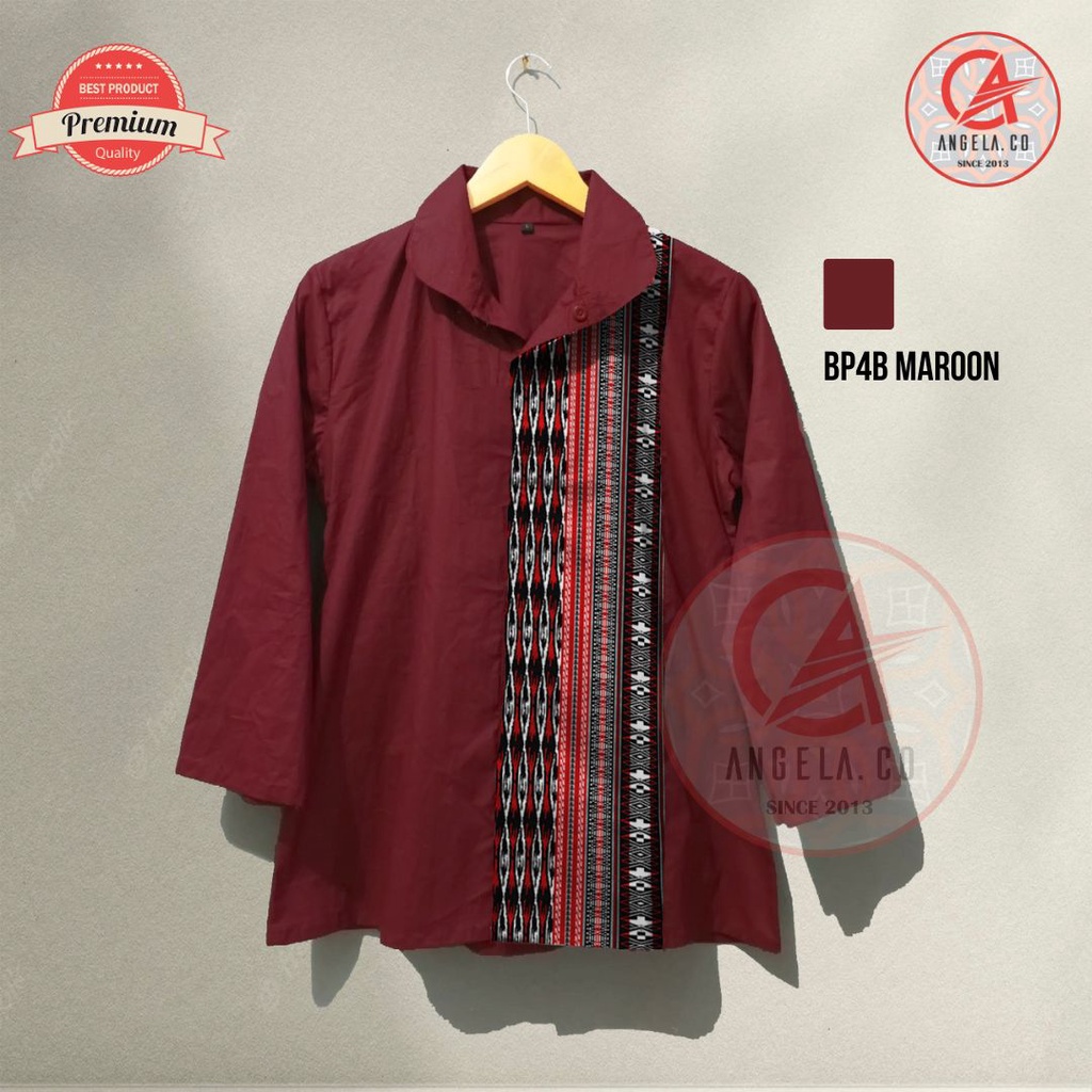 Blouse Batik Batak Wanita | Kemeja Batik Etnik Wanita Motif Ulos BP4