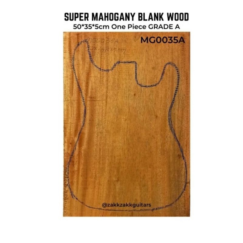 Bahan Body Gitar Bass Kayu Mahogany Blank Guitar Mahoni Mahogany Solid MG