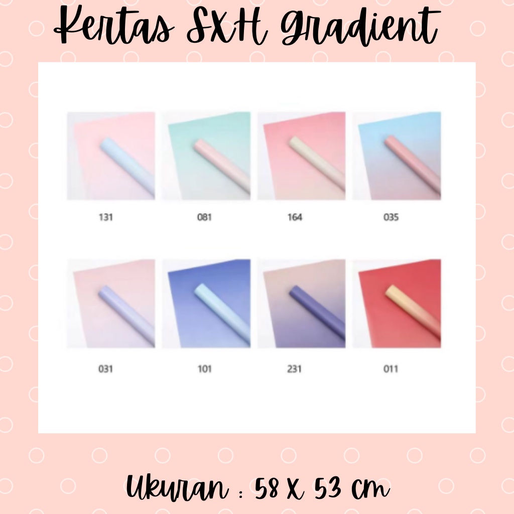 

(5 Lembar) KOREAN FLOWER WRAPPING PAPER GRADIENT COLOR LIST CELLOPHANE KERTAS BUKET MOTIF GRADASI LIST PINGGIR BUNGA FLORIST (58 x 58CM) PAPER BISA CAMPUR WARNA WARNI