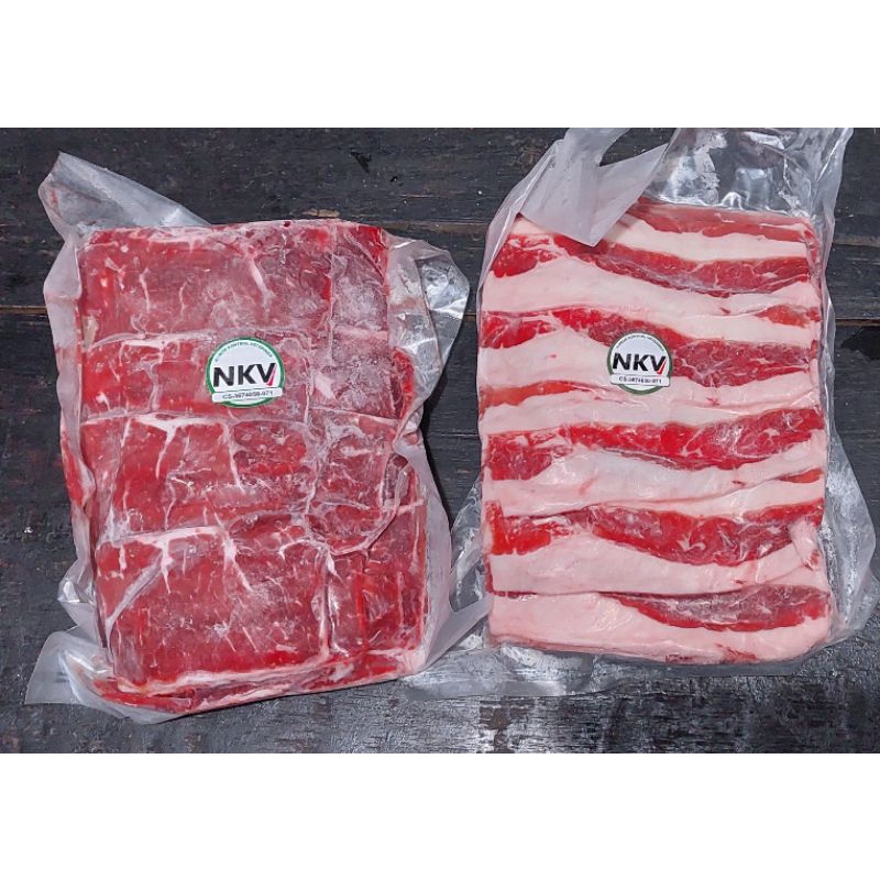 

AUS Short Plate Beef Slice & Sirloin Beef Slice 500gr