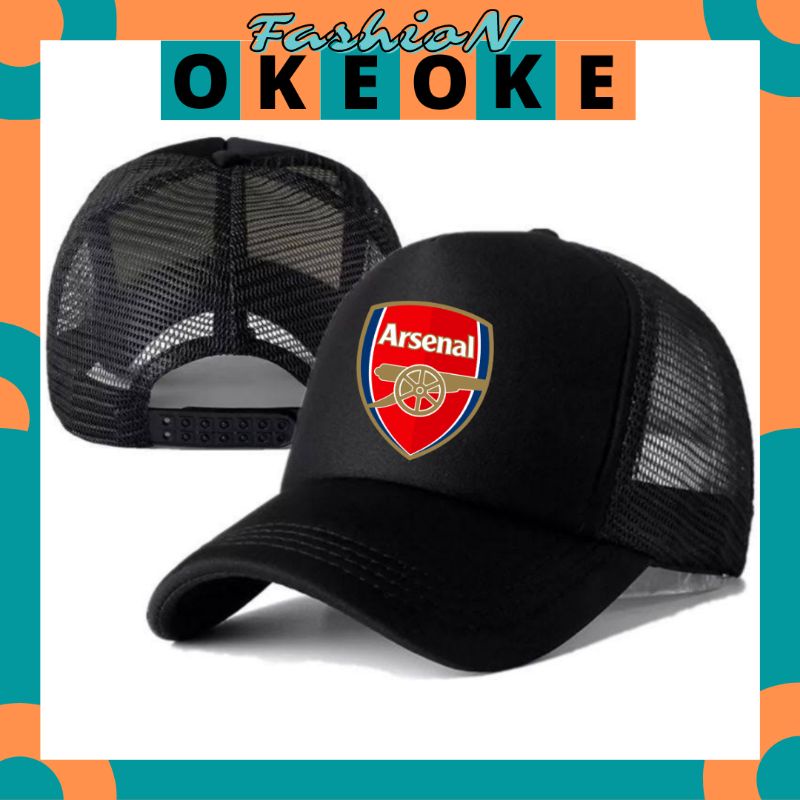 OkeOkeFashion Topi Trucker ARSENAL - Topi Distro ARSENAL  Logo - Topi ARSENAL Premium - Topi Pria De