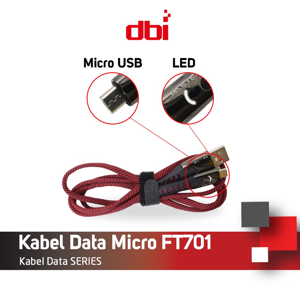 Kabel Data Premium Micro USB Type C 100cm LED FAST CHARGING 4A MASTER FT701