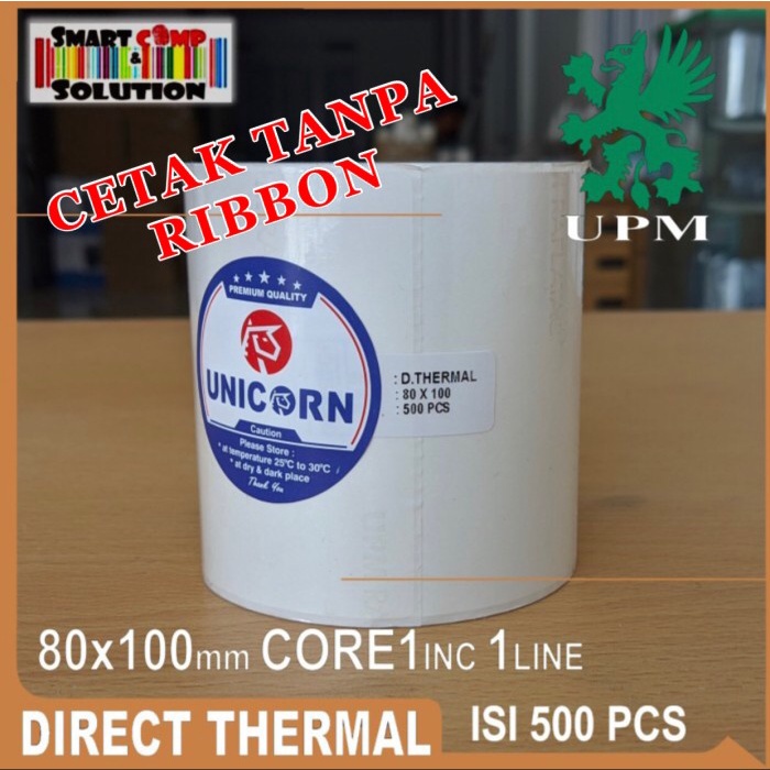 

_^_^_^] Kertas Stiker Label Barcode Thermal 80x100mm / 8x10cm / 80x100 @500pcs