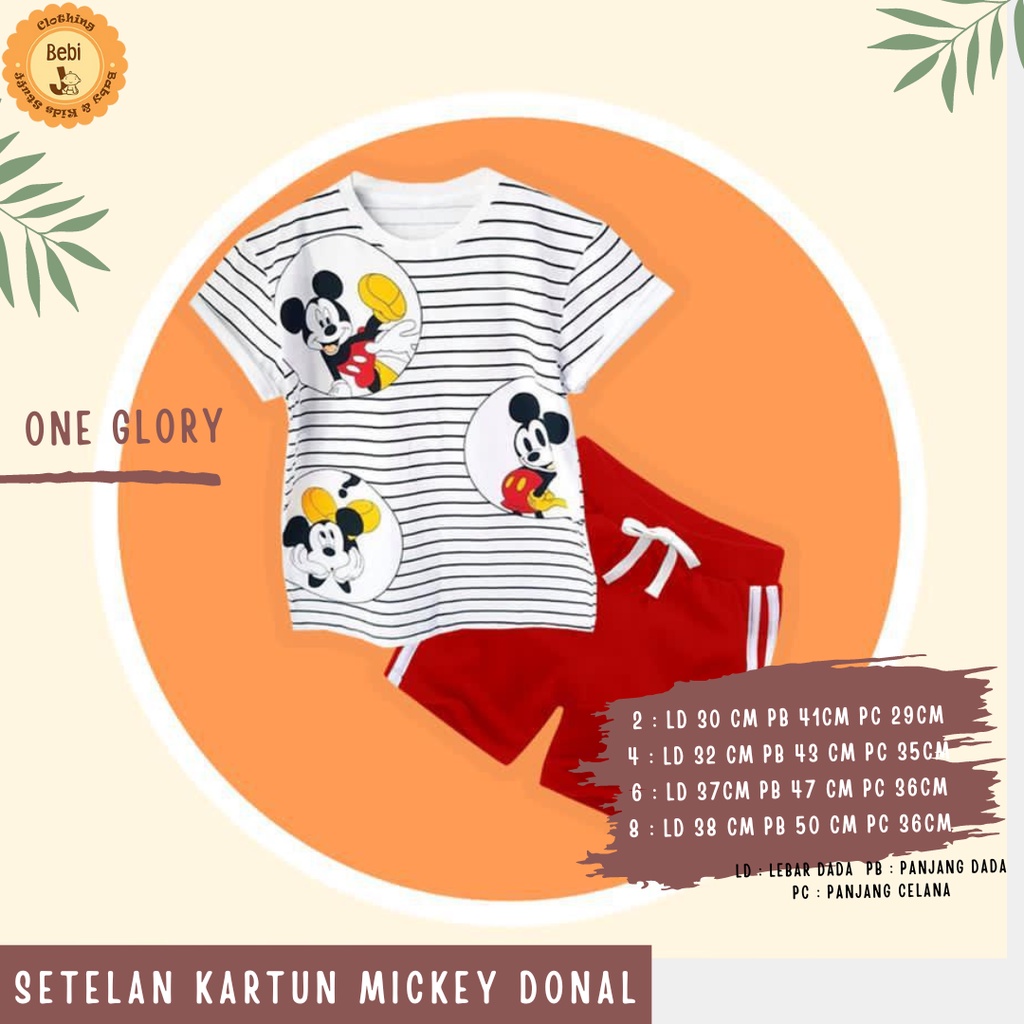 SETELAN ANAK LAKI LAKI MOTIF MICKEY DONAL SERIES SZ 2-8TH