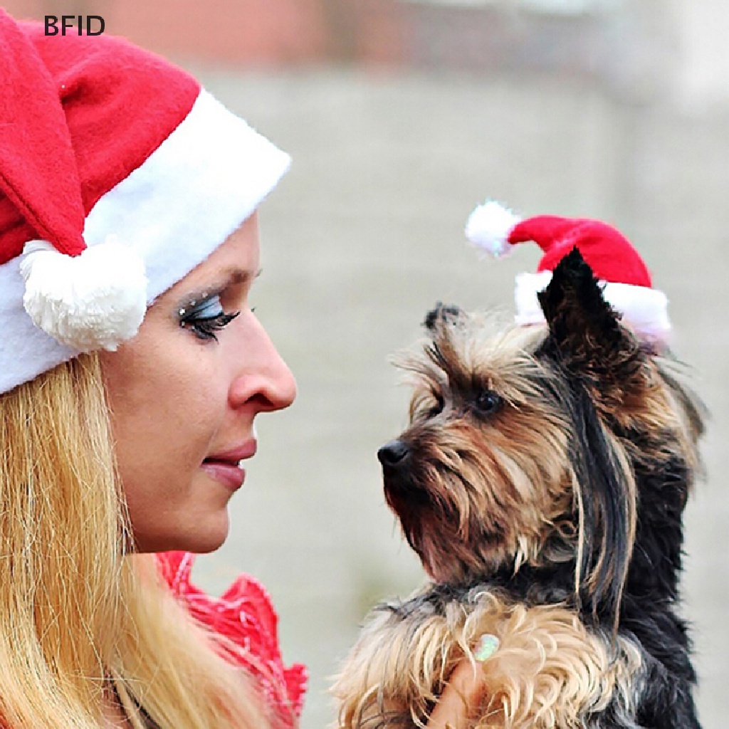 [BFID] Topi santa Peliharaan Natal Anjing Kecil Kucing Anjing xmas Liburan Kostum Ornamen [ID]