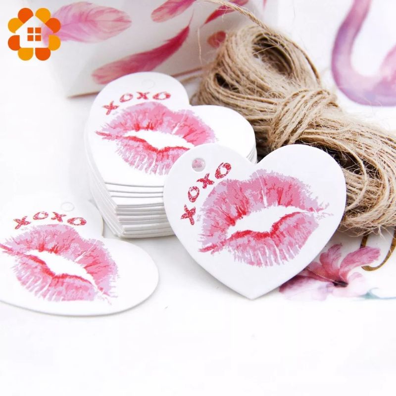 

Hang Tag Valentine Paper Kiss Hampers isi 5 pcs+tali