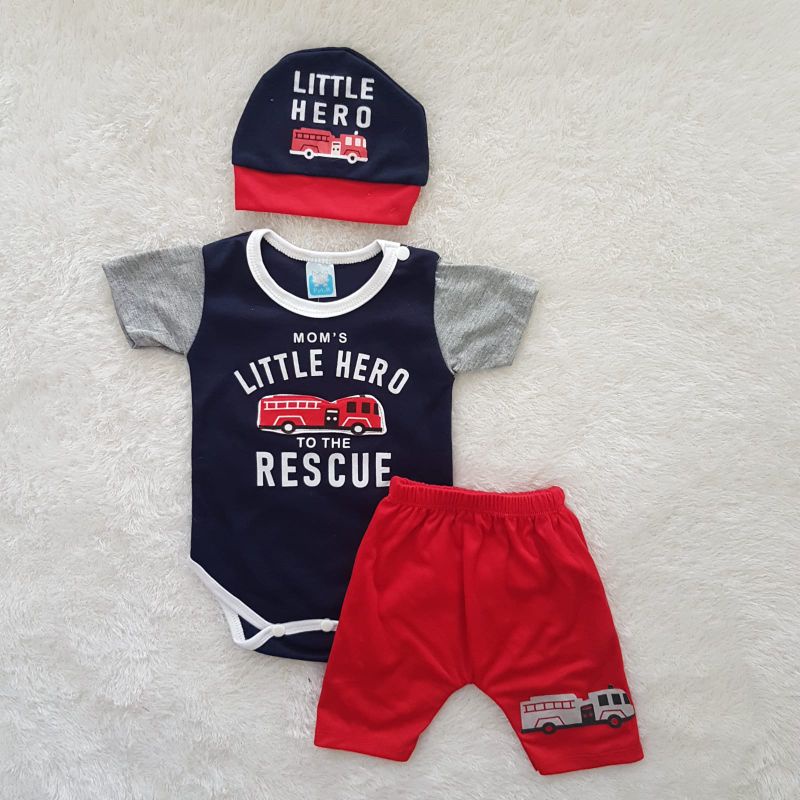 Baju Bayi Cowok little Hero set Rp