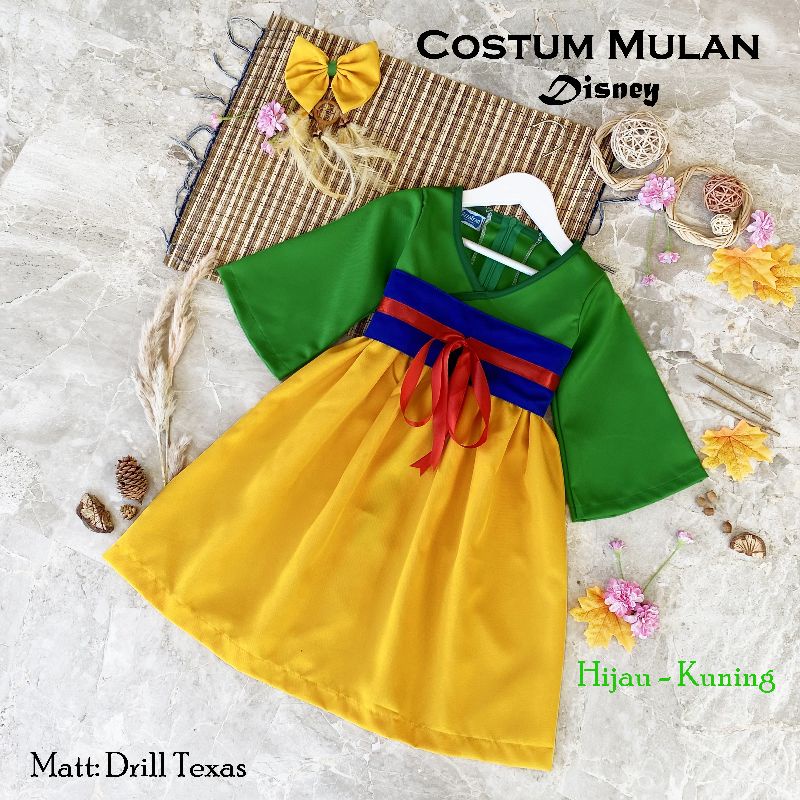 kostum mulan disney anak dan dewasa /kostum mulan disney/cosplay mulan disney/dress mulan disney