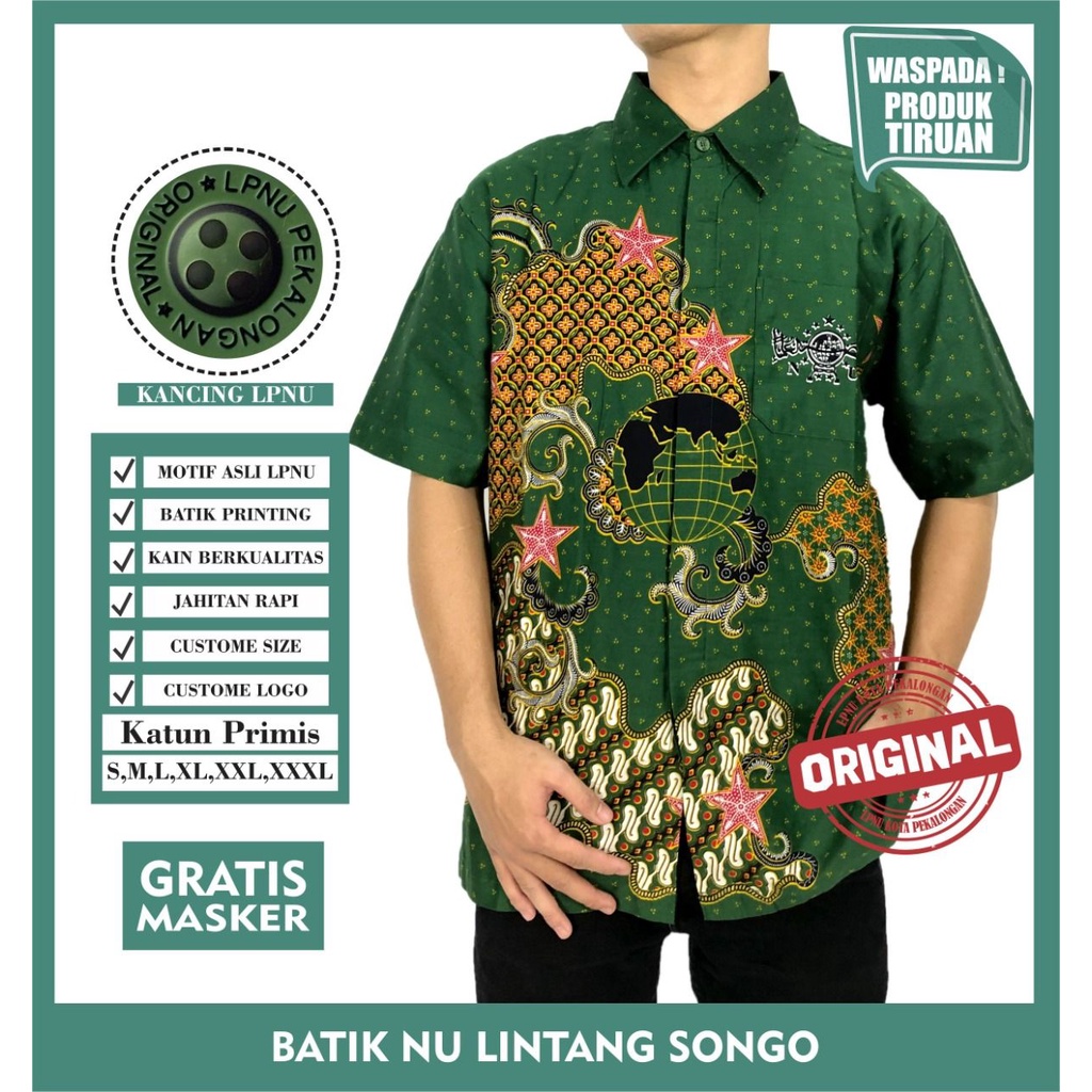 Hem NU Lintang songo Batik NU Lintang Songo Kemeja nu lintang songo