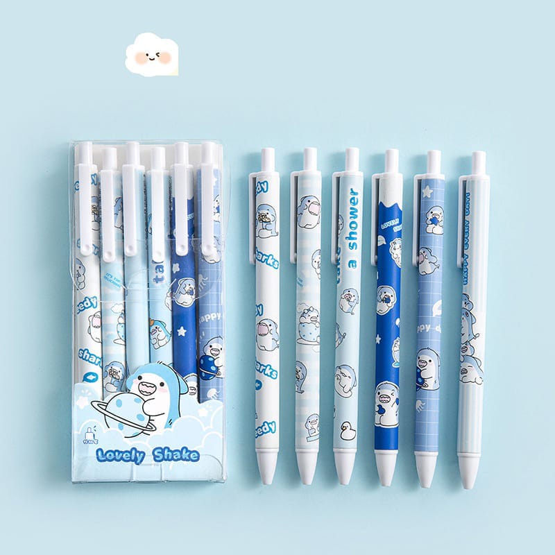 1SET PULPEN MEKANIK TINTA HITAM KARAKTER LUCU KOREAN GIRL | BOLPEN TULIS ANAK SEKOLAHAN KANTORAN | PENA PEN STATIONERY