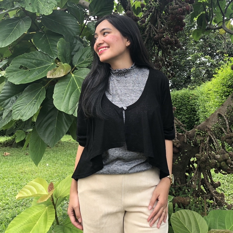 Cardi Pendek Arang - Outer Wanita Bolero Hitam Polos