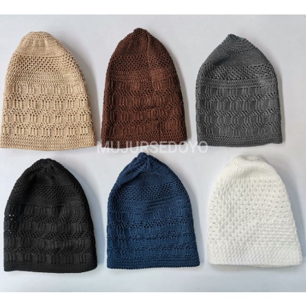 Peci Kopiah Rajut Bulat Kain Ciet All Size Dewasa Murah