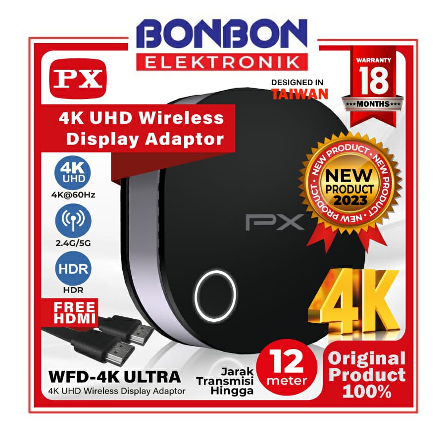 PX WFD-4K ULTRA Wireless HDMI Audio Video Receiver Display TV 4K 60Hz