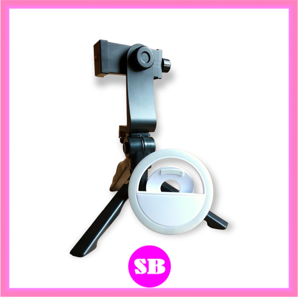 Paket Vlog Tripod Mini Portable Handheld Folding Grip Tripod Lipat Stabilizer Tongsis Multifungsi fo