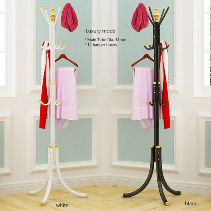 Tiang Stand hanger Gantungan Holder Coat Rak Baju Topi Tas 9 Kait Hook