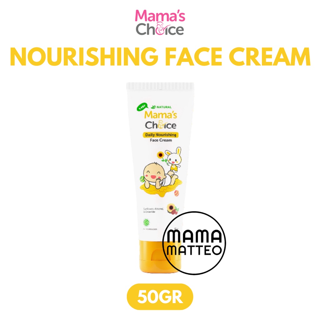 MAMA'S CHOICE Baby Daily Nourishing Face Cream 50gr / Mamas Choice Krim Wajah Bayi Kulit Muka / BANDUNG