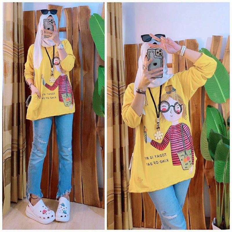 Ice Cream Top, KAOS WANITA JUMBO CANTIK MODIS FIT XXXL LD 120-130 BAHAN KAOS IMPORT PREMIUM TERMURAH OOTD