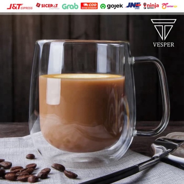 

Unik Gelas kopi double wall / cangkir kopi teh double wall / coffee mug Diskon