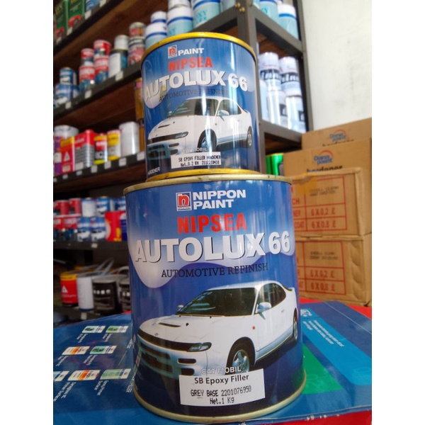 EPOXY FILLER GREY CAT DASAR UNTUK BESI, KAYU, PLASTIK, / NIPPON + HARDENER