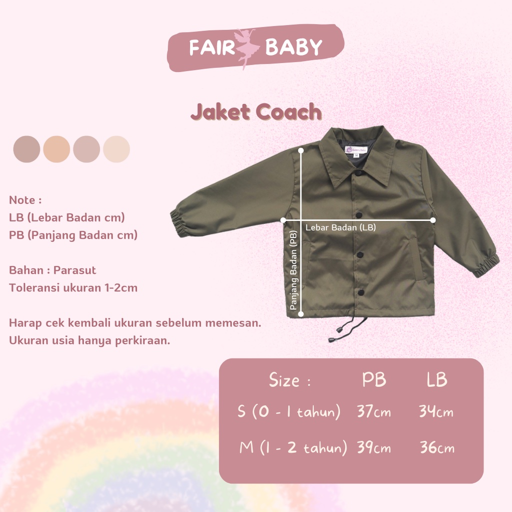 Fairy Baby Coach Jacket | Jaket Parasut Coach Anak
