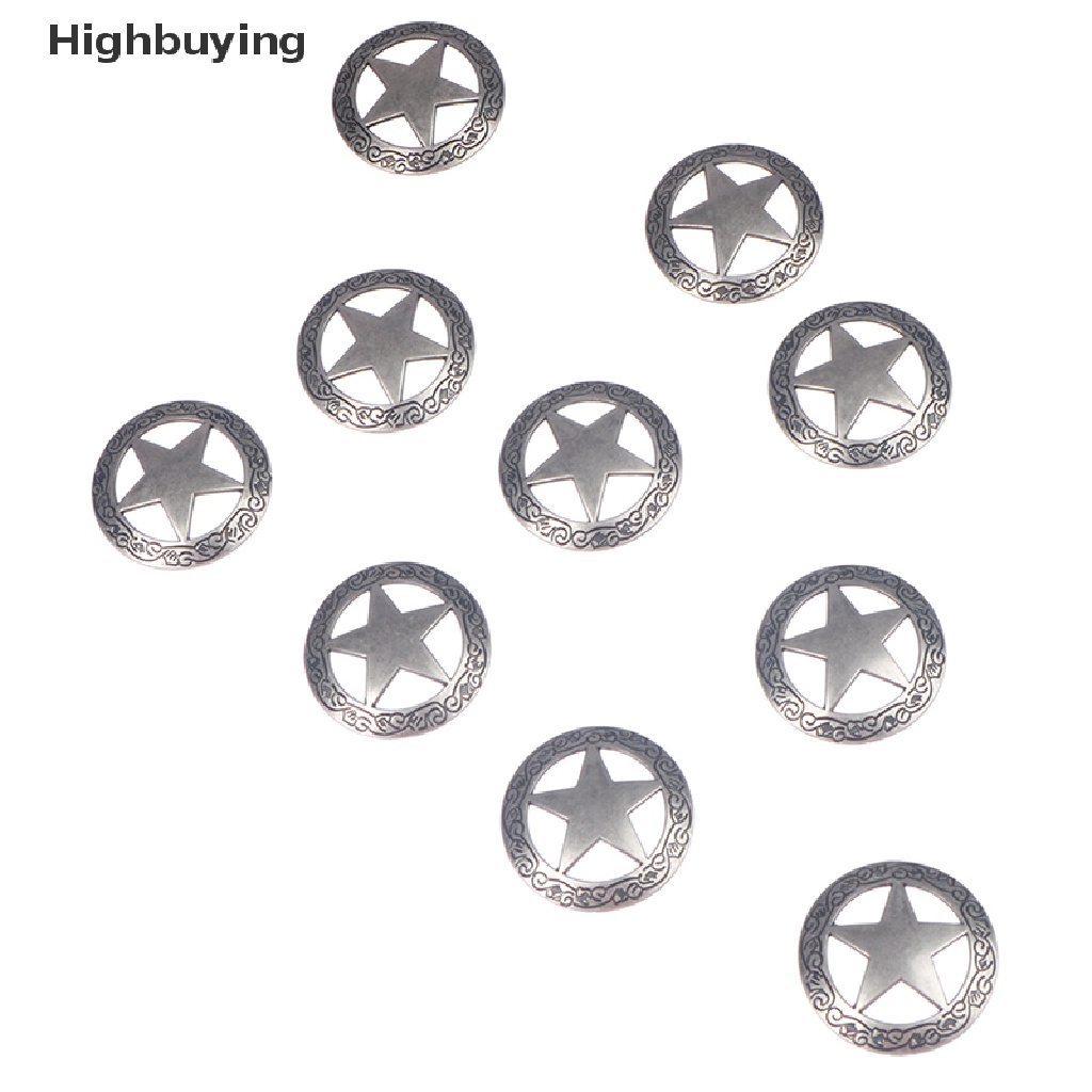 Hbid 10pcs Ranger Star Leathercraft Hatband Conchos Dompet Gesper Gesper Hias Glory