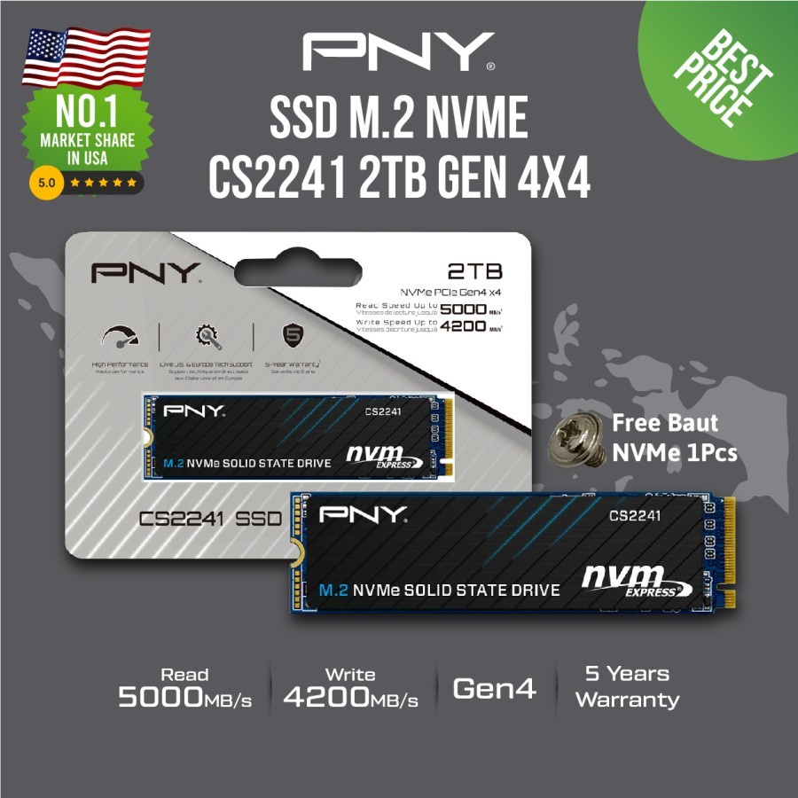 SSD PNY NVME CS2241 2TB Gen 4x4