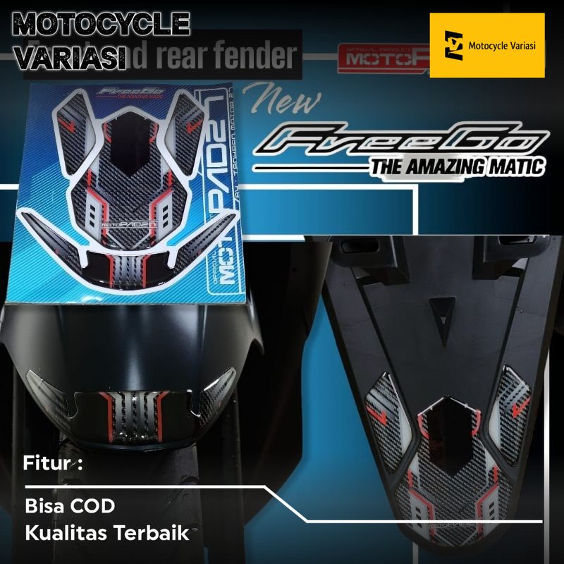 Stiker resin timbul spakbor depan belakang Yamaha Freego 125 New 2022