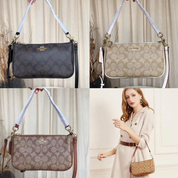 Coach 58321 36674 bag tas ori Bahan Kanvas Wanita Tas Bahu shoulderbag