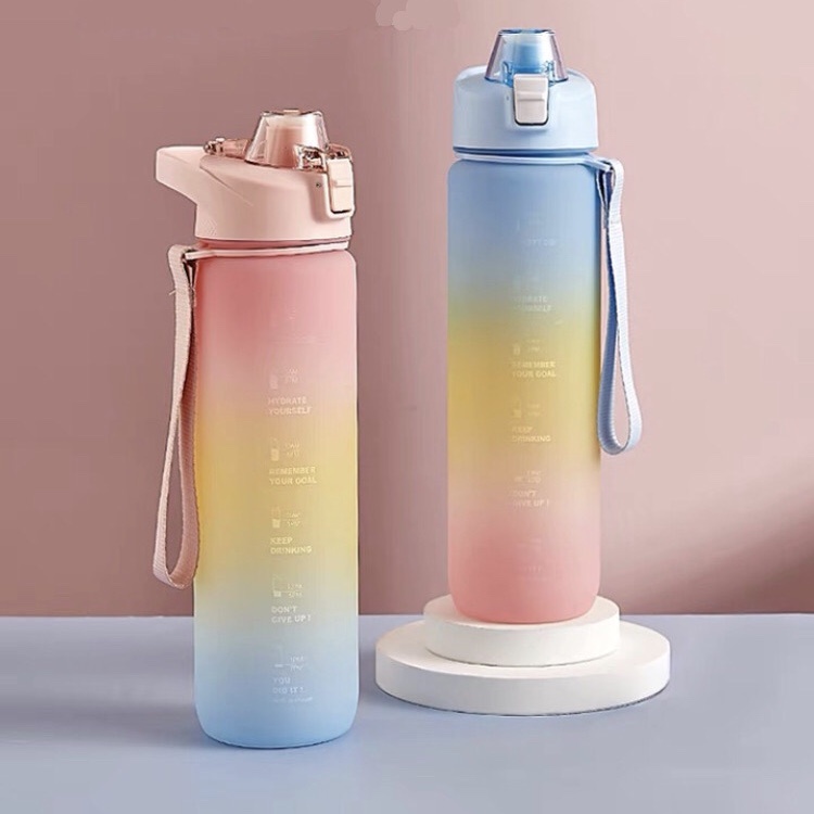 PREMIUM BOTOL MINUM 1 LITER TEBAL KOKOH TUMBLER RAINBOW