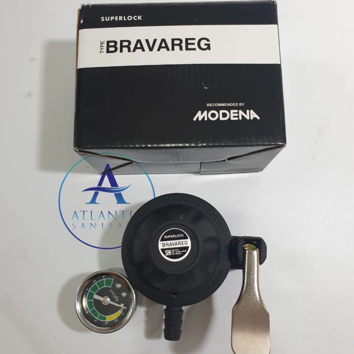Regulator Kepala Gas Regulator Meteran Superlock By Modena Bravareg Black New