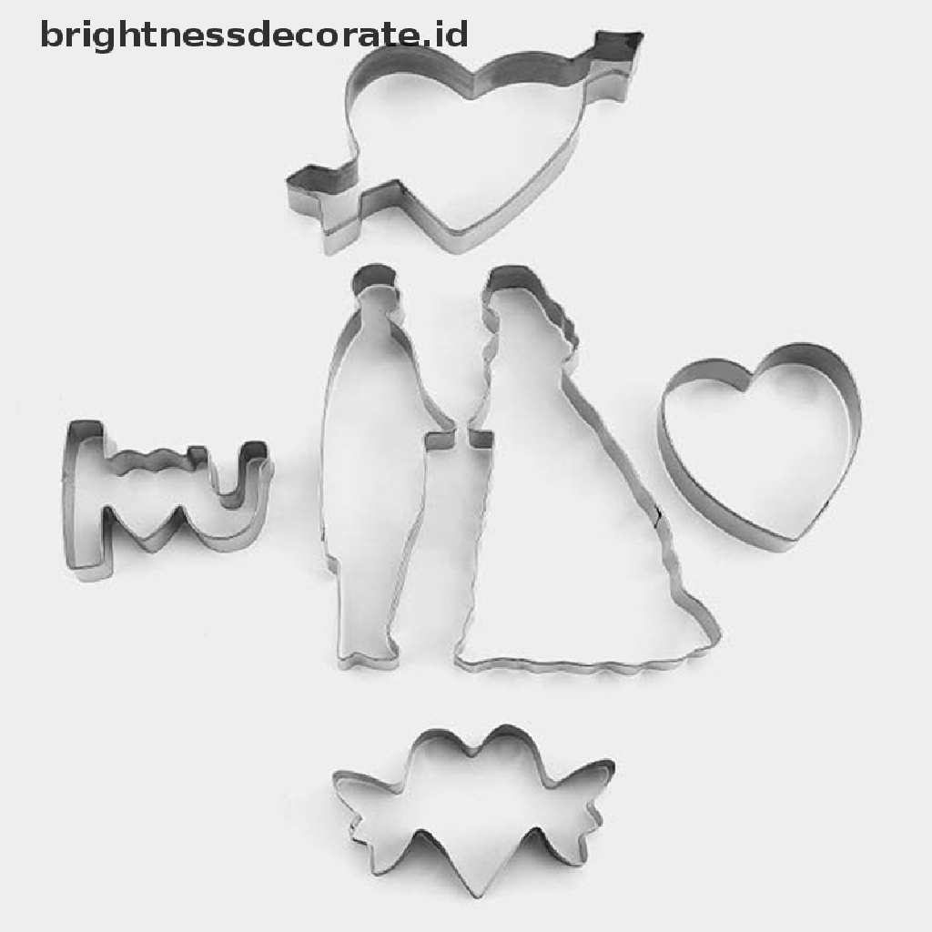 [Birth] 12pcs Set Cookie Cutter Tema Love Valenes Day Biscuit Fondant Embosser Stamp [ID]