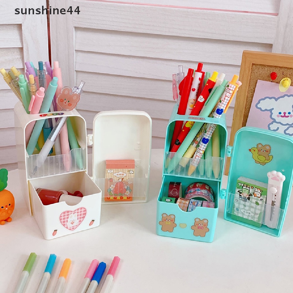 Sunshine Desk Organizer Kulkas Tempat Pulpen Penyimpanan Siswa Tabung Pencil Case ers.