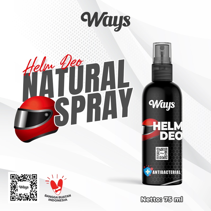 A038 | WAYS Helm Deo Natural Spray / Disinfektan Pengharum Helm Motor - 75ml